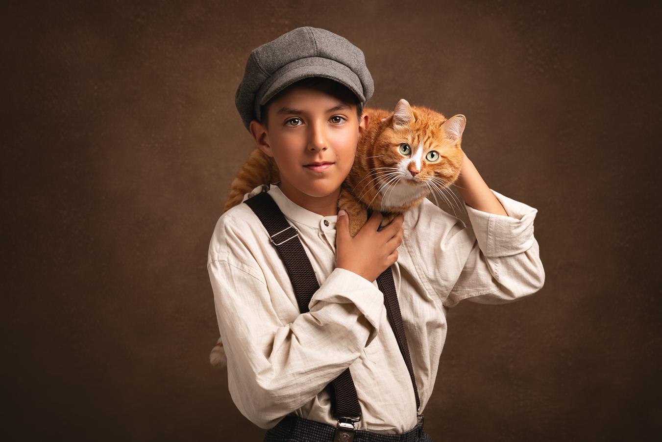 Boy with a ginger ca...