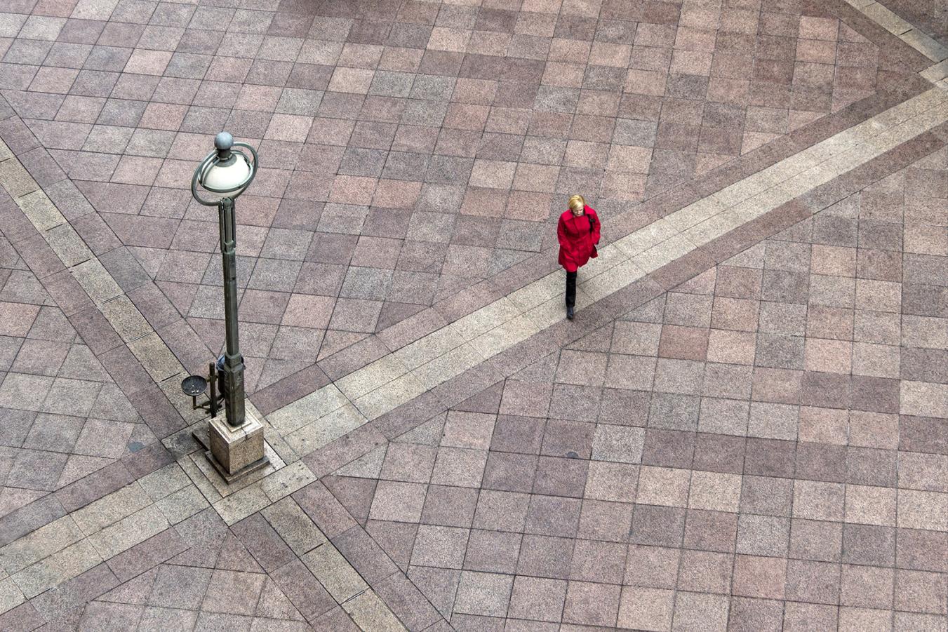 Woman in red